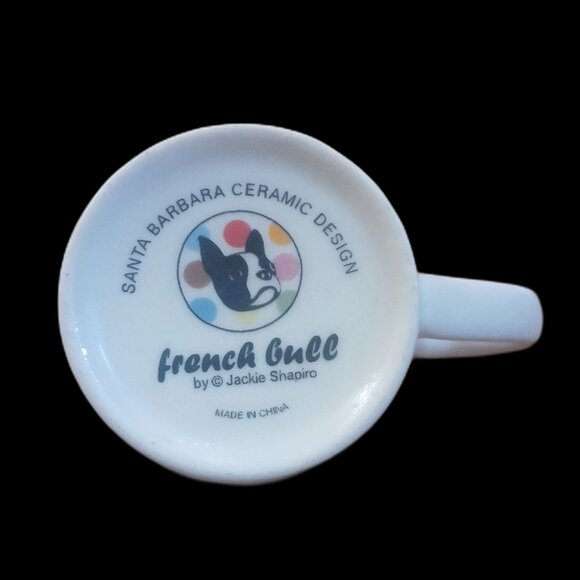 French Bull-Jackie Shapiro Designer Espresso Cup Glossy Graphic MOD Ceramic Art - Picture 3 of 7